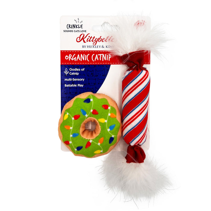 Lit Donut & Peppermint Candy 2pk Cat Toy